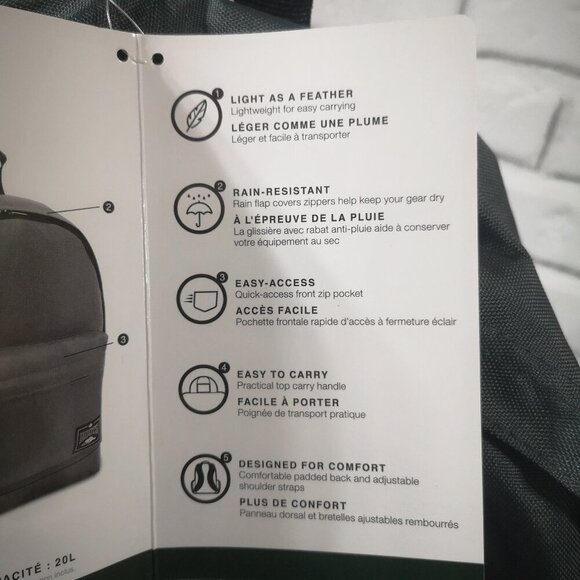 NWT Roots Kids Grey Lightweight Rain Resistant Backpack - Picture 4 of 12